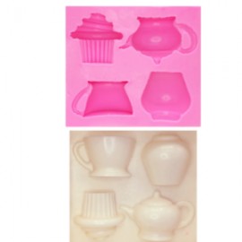 Molde de silicon tetera quequito cupcake jeugo de te taza