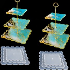 Moldes de silicon para hacer bandeja cuadrada 3 pisos