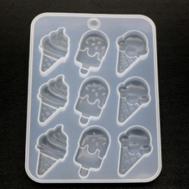 Molde Silicon Cono Nieve Paleta Resina Joyería