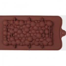 Molde Silicon Barra De Chocolate Tableta Diseño Burbuja