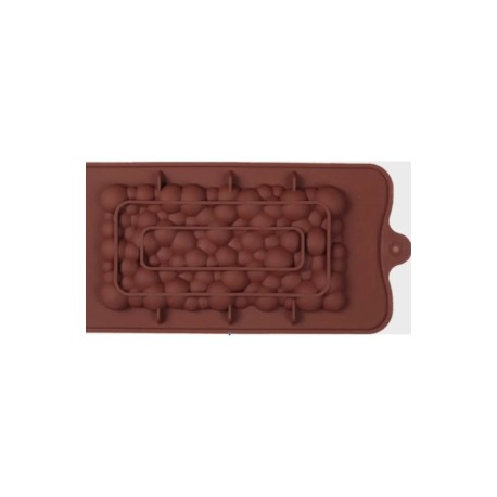 Molde Silicon Barra De Chocolate Tableta Diseño Burbuja