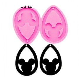 Molde de silicon aretes de mickey mouse estilo gota