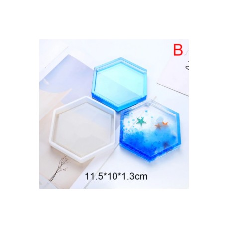 Molde de silicon portavasos hexagonal para resina