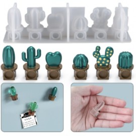 Molde de silicon macetas nopal cactus