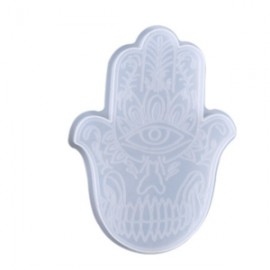 Molde Silicon Mano Hamsa De La Suerte Base Recipiente